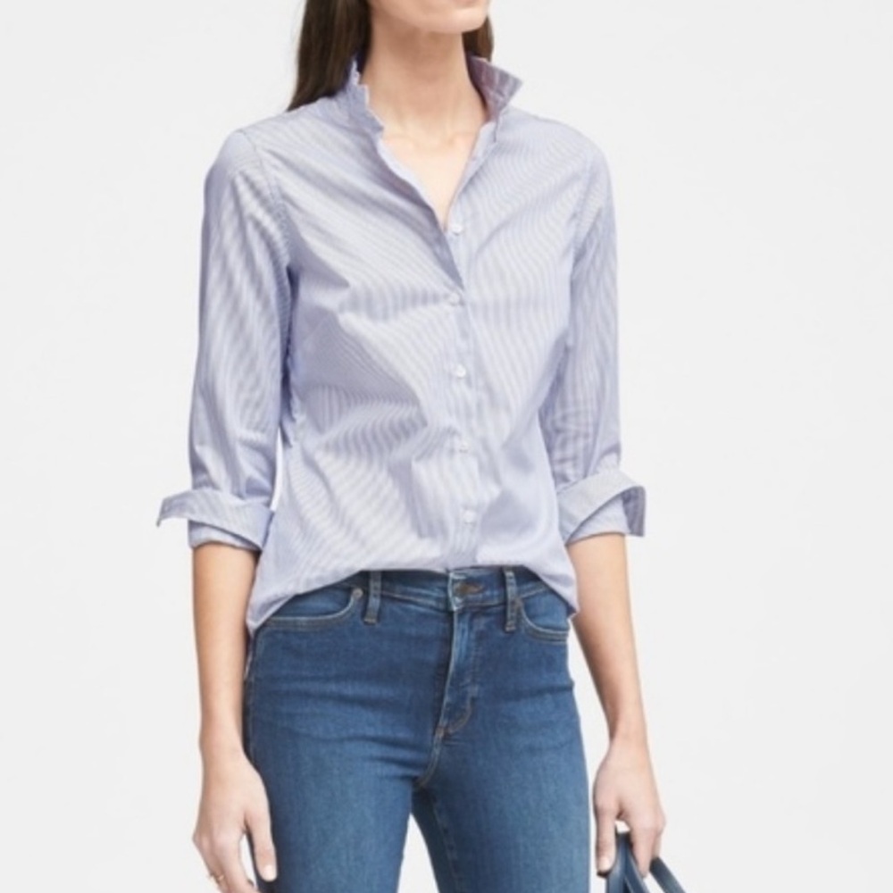 Banana Republic Riffle-Neck Riley Shirt - Sz 14